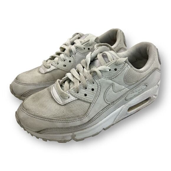 Nike Air Max 90 Triple White Sneakers Size 8 - Picture 1 of 7